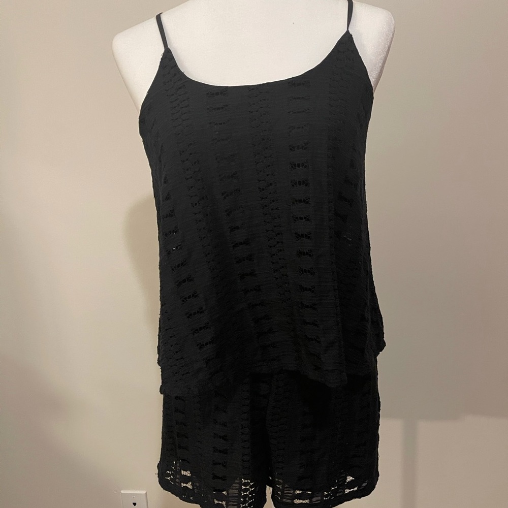 Crochet black romper